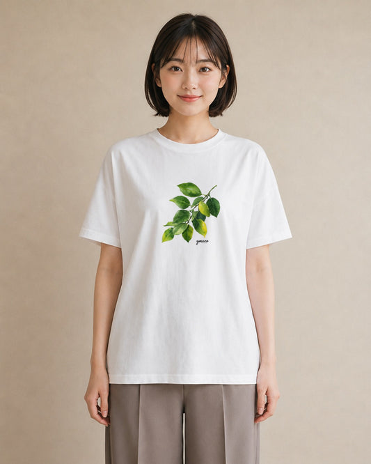 プリントTシャツ レディース 葉っぱ 植物 ボタニカル イラスト シック 旅行用 海 白T