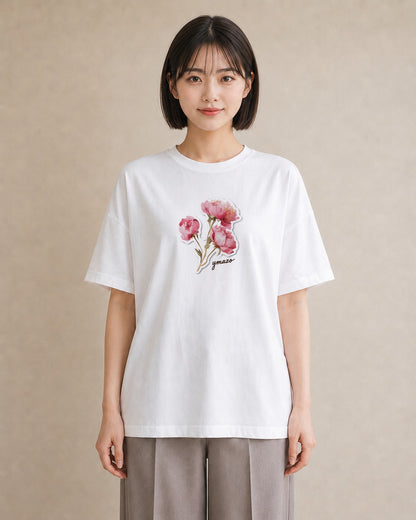 デザインTシャツ レディース 観葉植物 植物 ボタニカル イラスト ミセス 春コーデ 白T
