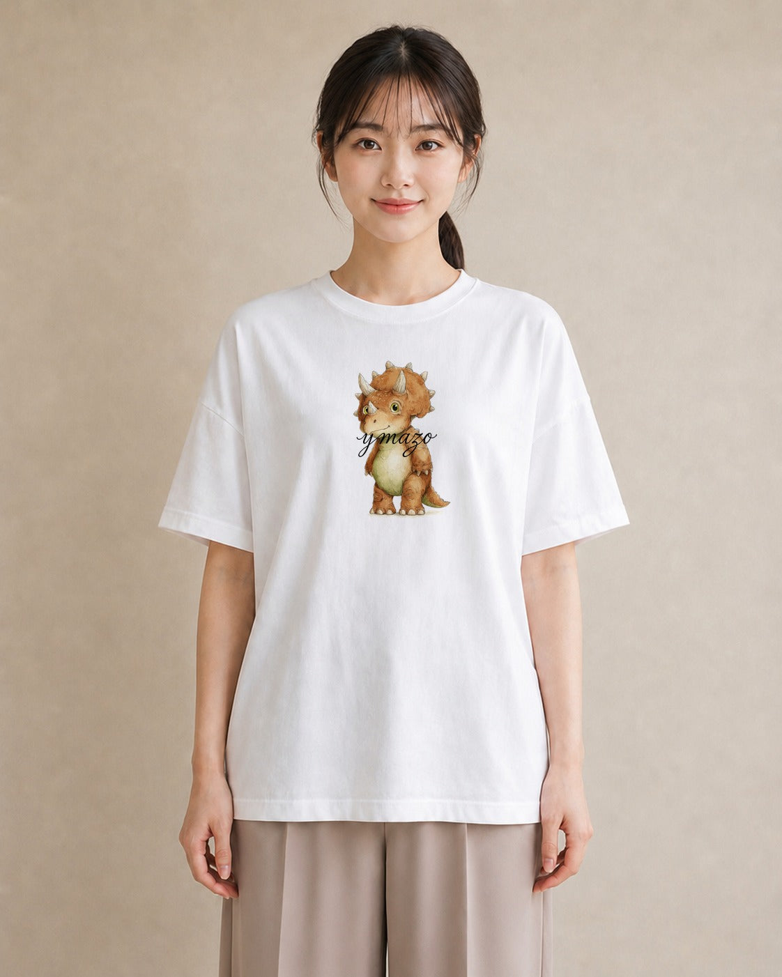 デザインTシャツ レディース サイ 動物 アニマル イラスト フェミニン 20代 カジュアルコーデ 白T