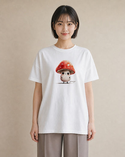 デザインTシャツ レディース きのこ 植物 ボタニカル イラスト 個性的 母娘コーデ 自分用 白T