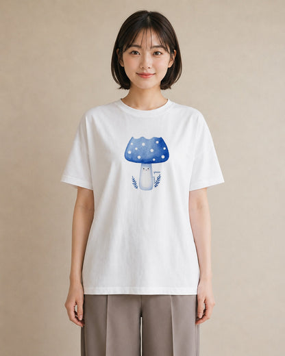 デザインTシャツ レディース きのこ 植物 ボタニカル イラスト シック 姉妹 送別ギフト 白T