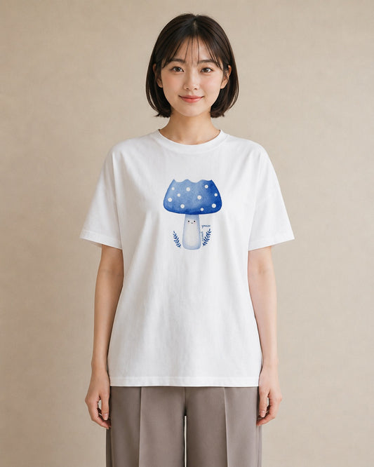 デザインTシャツ レディース きのこ 植物 ボタニカル イラスト シック 姉妹 送別ギフト 白T