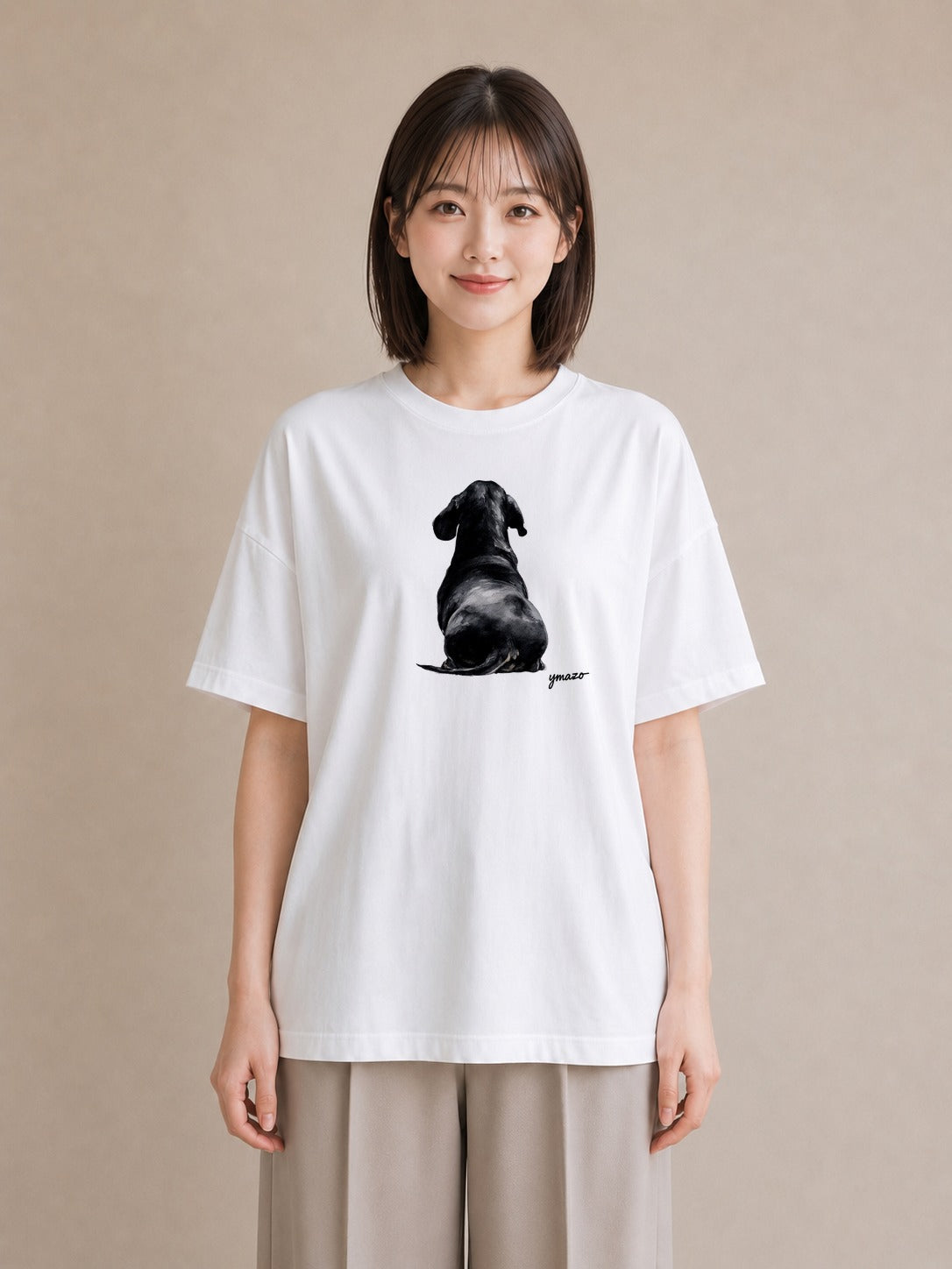 グラフィックTシャツ レディース 犬好き 犬 いぬ イラスト 親子 20代 白T