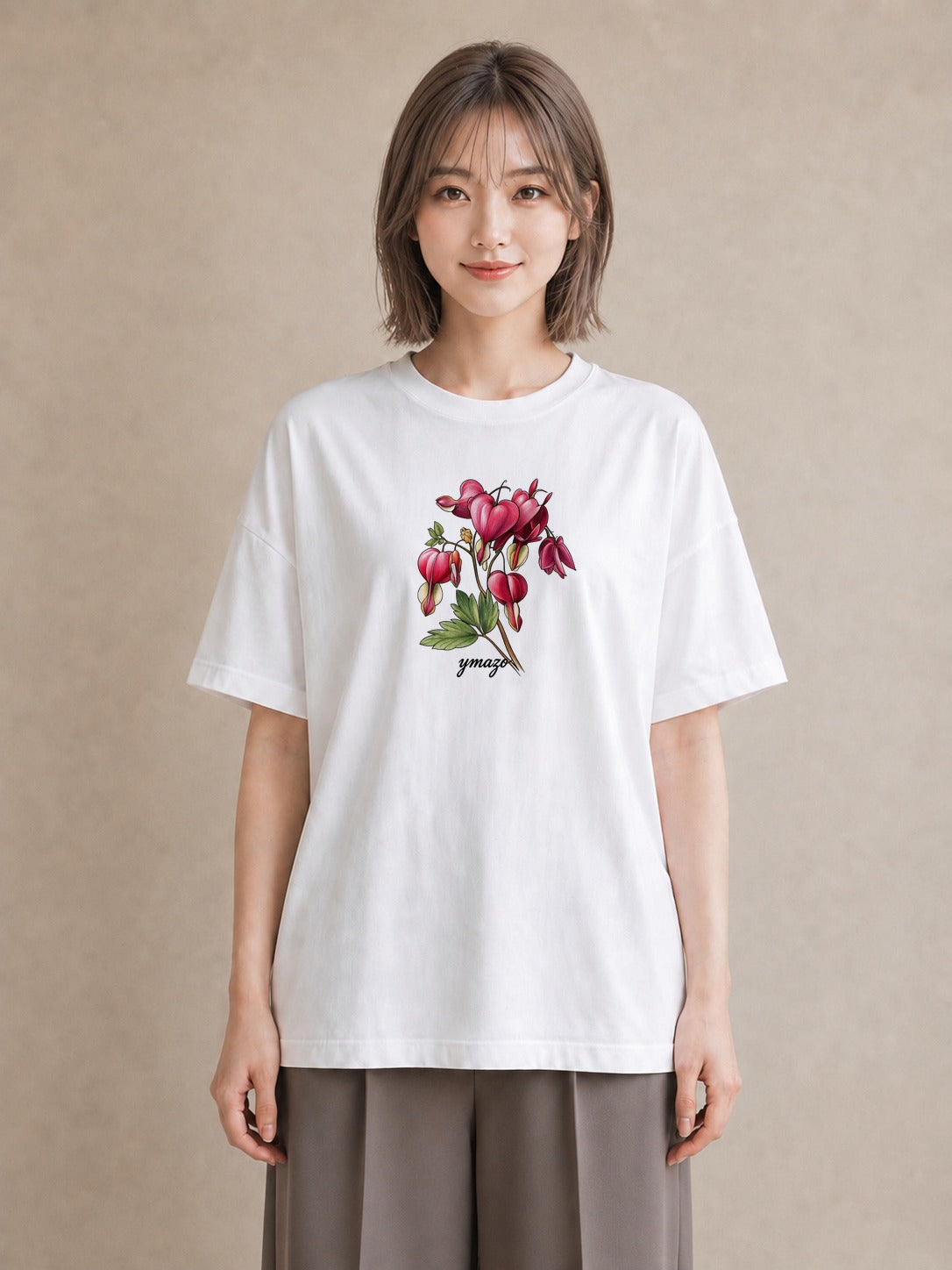 半袖Tシャツ レディース 彼岸花 花 花柄 イラスト 休日コーデ 女性向けギフト 散歩 白T