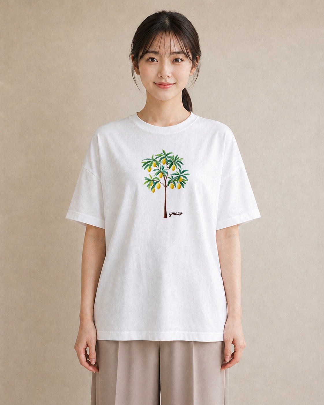 半袖Tシャツ レディース バナナ 食べ物 フード イラスト フェミニン 旅行用 海 白T