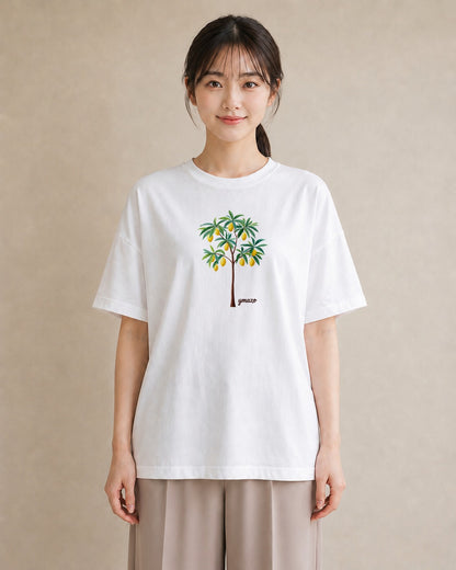 半袖Tシャツ レディース バナナ 食べ物 フード イラスト フェミニン 旅行用 海 白T