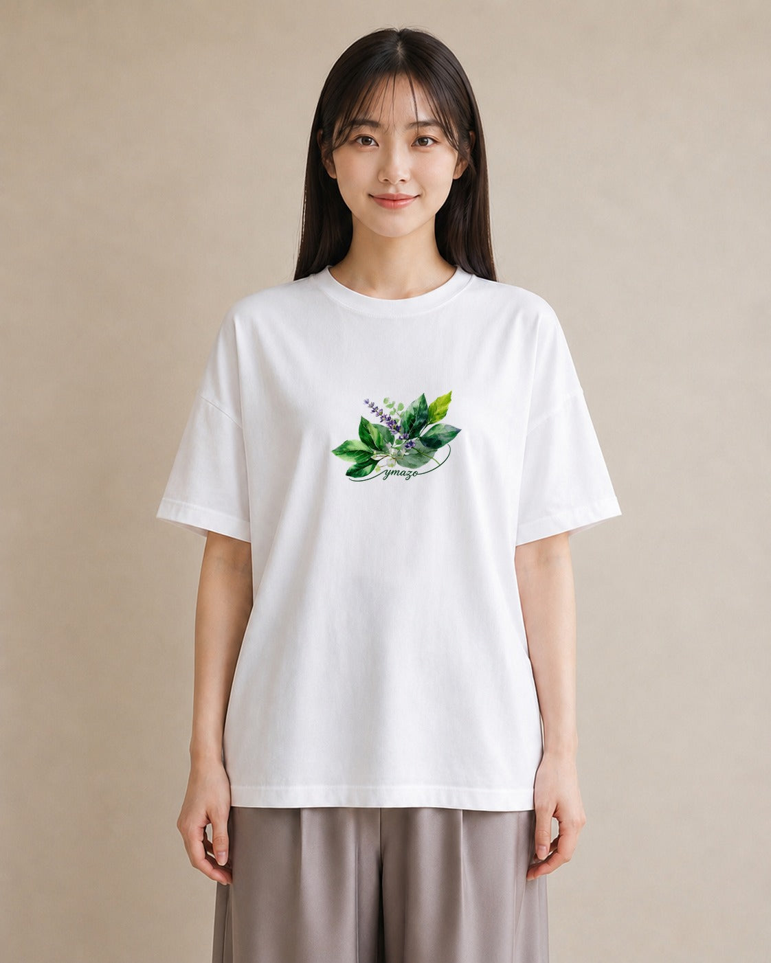 半袖Tシャツ レディース ハーブティー 食べ物 フード イラスト ニュアンス 女子会 お揃い 白T