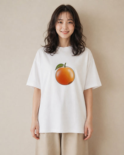 Tシャツ レディース みかん 食べ物 フード イラスト ニュアンス クリスマス 旅行 白T