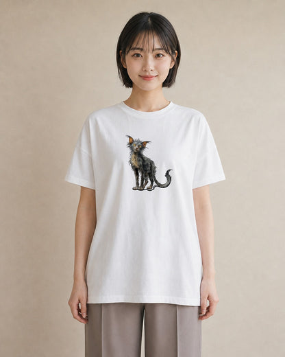 グラフィックTシャツ レディース ソマリ 猫 ねこ イラスト 休日コーデ カフェ服 クリスマス 白T