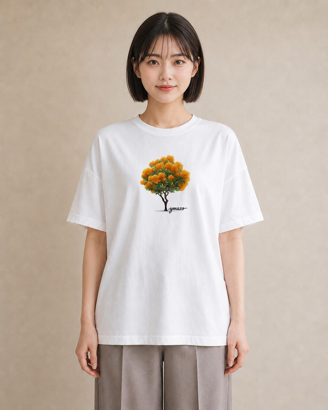 Tシャツ レディース 金木犀 花 花柄 イラスト 淡色 女子会 お揃い 白T