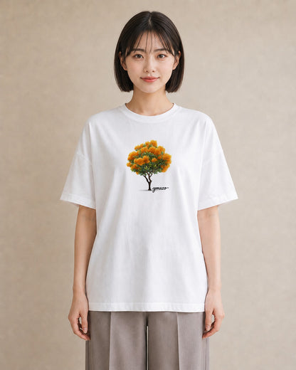 Tシャツ レディース 金木犀 花 花柄 イラスト 淡色 女子会 お揃い 白T