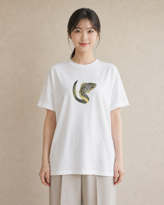 デザインTシャツ レディース チンアナゴ 海の生き物 海 イラスト ゆるかわ 綿100 デート 白T