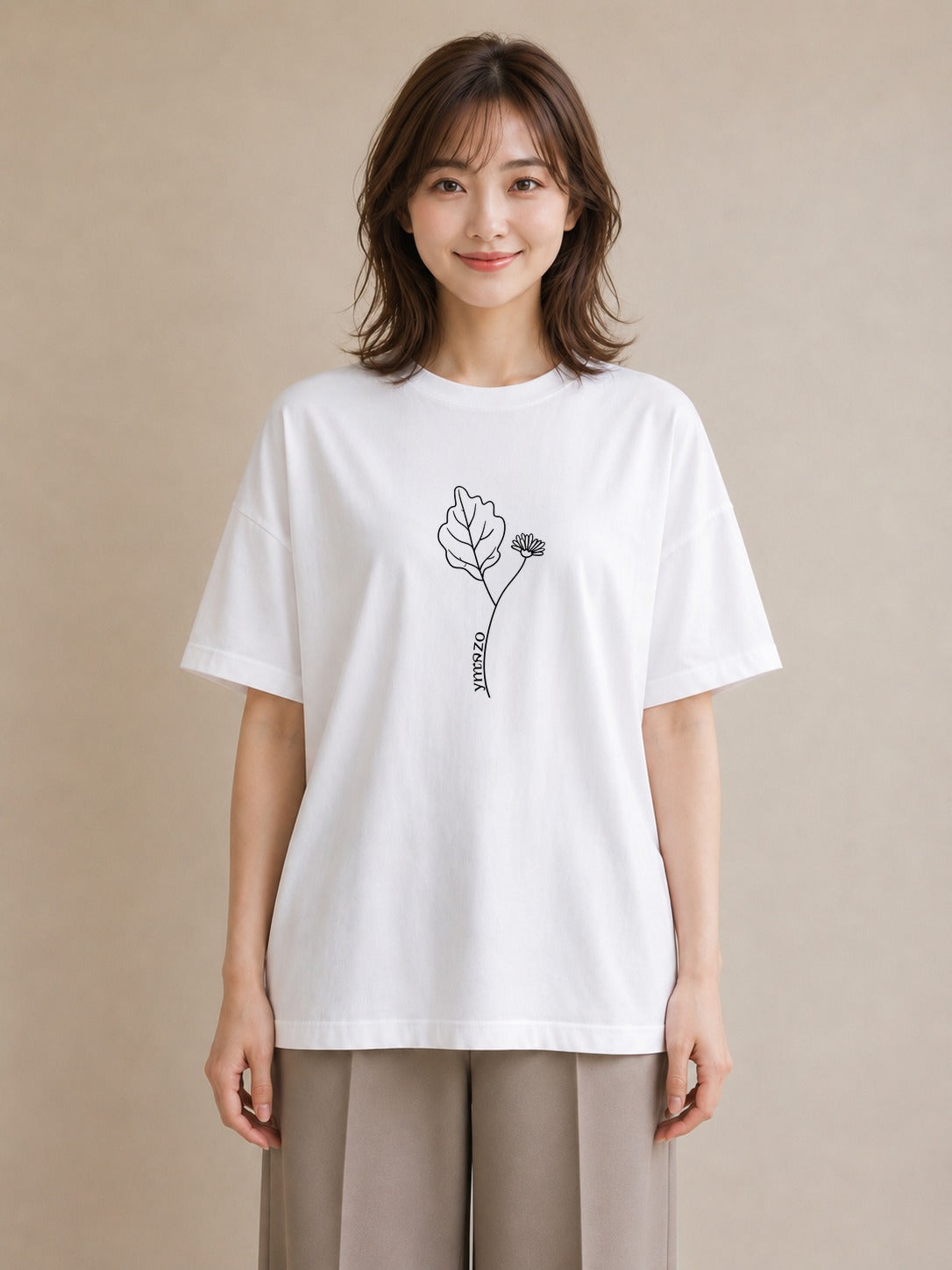 Tシャツ レディース 小花 花 フラワー イラスト レトロ 親子 20代 白T