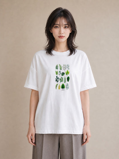 Tシャツ レディース ボタニカル 植物 イラスト ヴィンテージ風 週末コーデ 敬老の日 白T