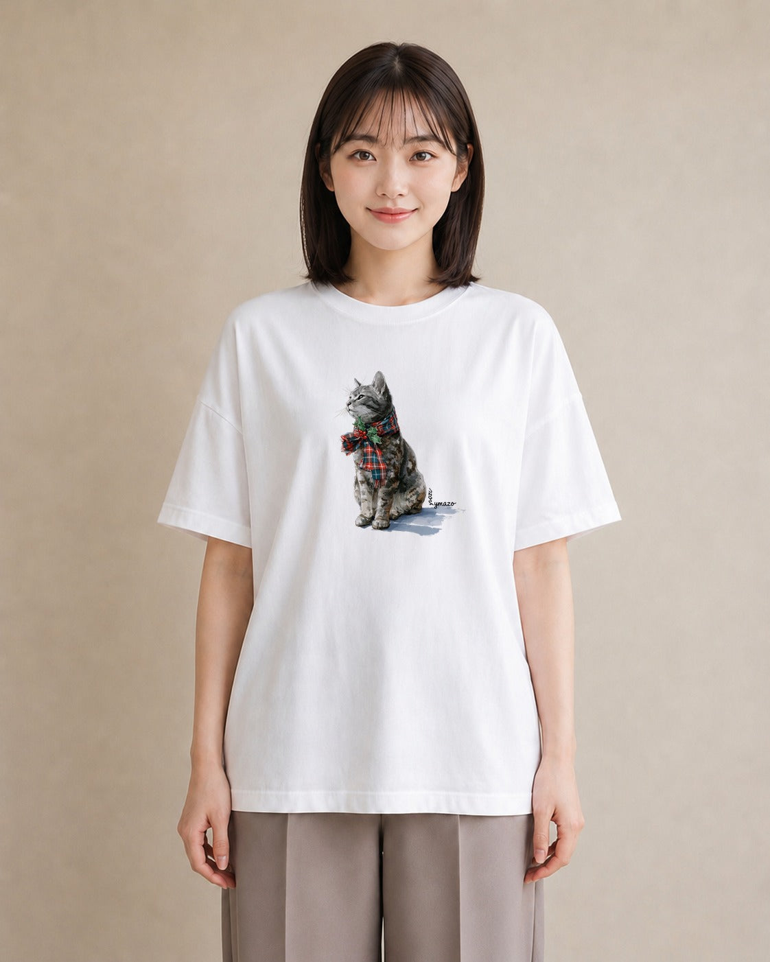 Tシャツ レディース アメリカンショートヘア 猫 ねこ イラスト 夏コーデ 通学 白T