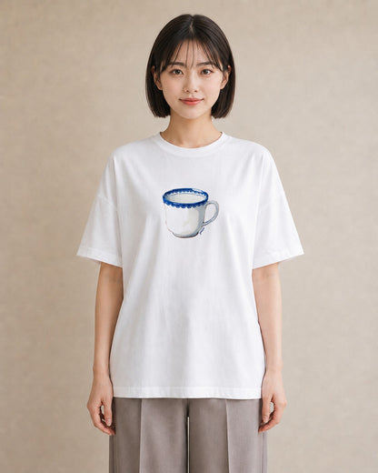 グラフィックTシャツ レディース カフェオレ 食べ物 フード イラスト シック お出かけ 普段着 白T