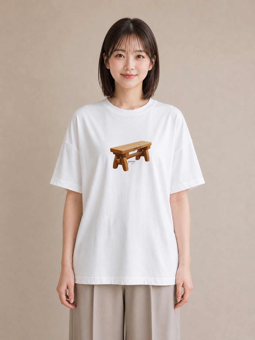 プリントTシャツ レディース 雨上がりのベンチ ベンチ ナチュラル アンティーク イラスト モード 春コーデ 姉妹 白T