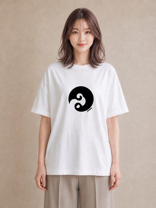 プリントTシャツ レディース 扇子 そよ風 ナチュラル アンティーク イラスト ユニーク カフェ服 クリスマス 白T