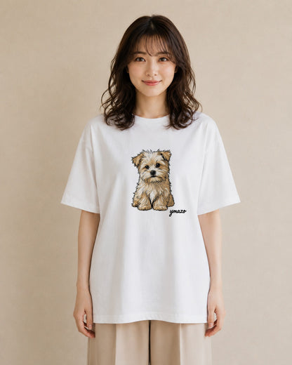 グラフィックTシャツ レディース 子犬 犬 いぬ イラスト シンプル 女性向けギフト 散歩 白T