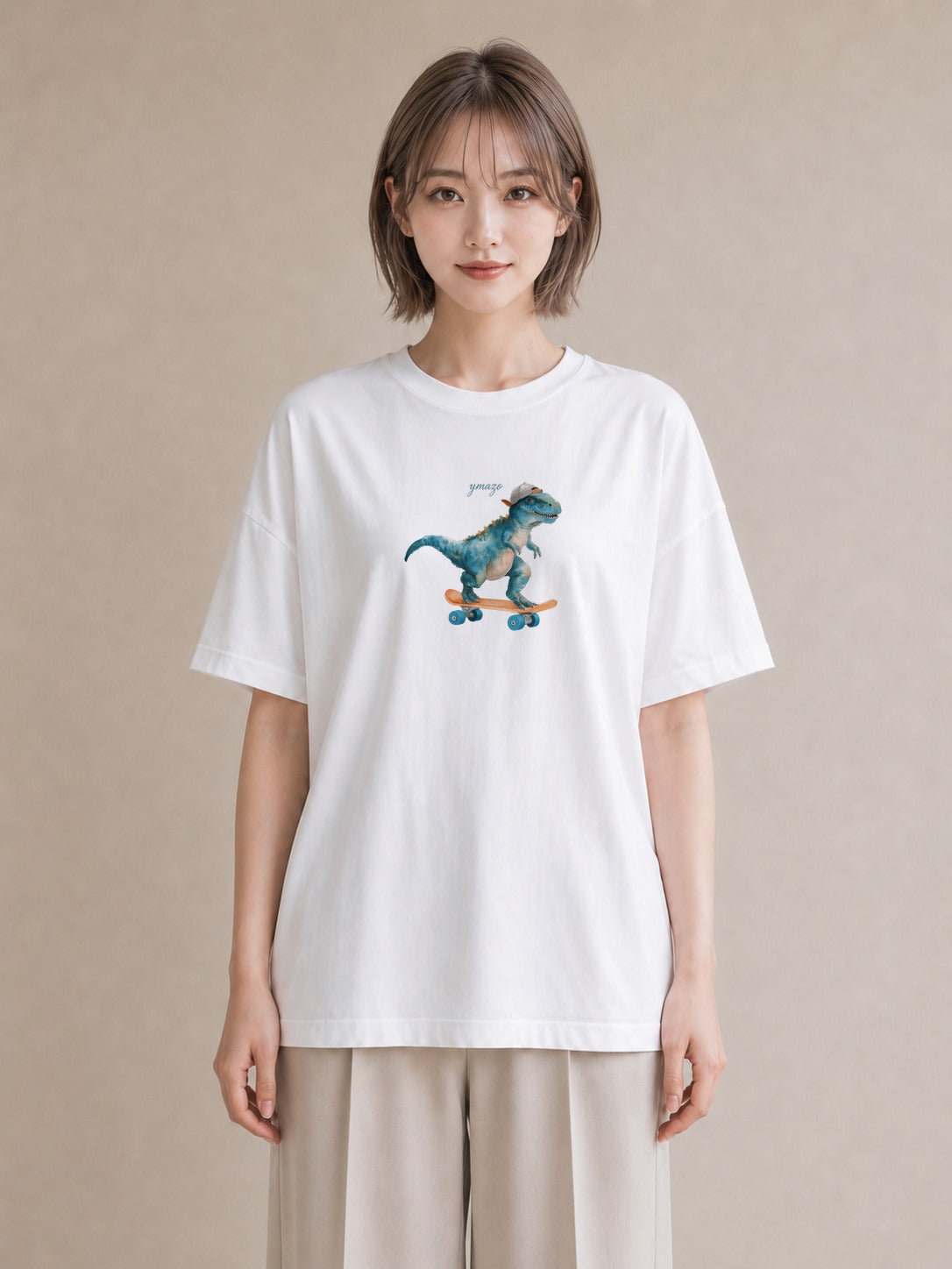 デザインTシャツ レディース ヤモリ ペット 動物 イラスト 淡色 ペアコーデ 秋コーデ 白T