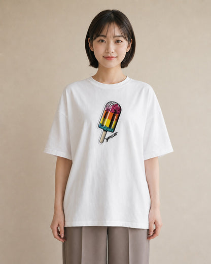 グラフィックTシャツ レディース アイス 食べ物 フード イラスト フェミニン 敬老の日 ホワイトデー 白T