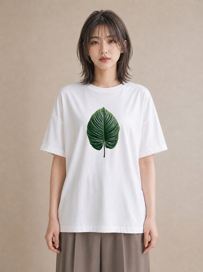 グラフィックTシャツ レディース モンステラ 植物 ボタニカル イラスト 手描き風 敬老の日 ホワイトデー 白T