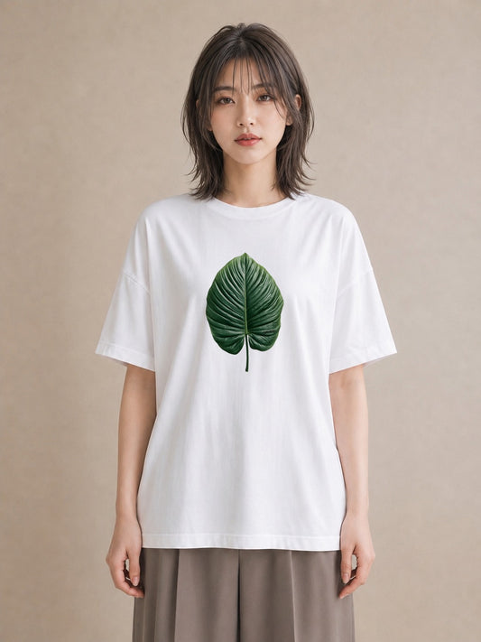 グラフィックTシャツ レディース モンステラ 植物 ボタニカル イラスト 手描き風 敬老の日 ホワイトデー 白T