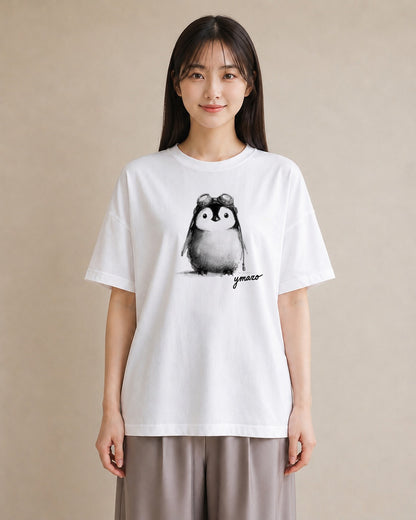半袖Tシャツ レディース コウテイペンギン 動物 アニマル イラスト 休日コーデ 女性向けギフト 散歩 白T