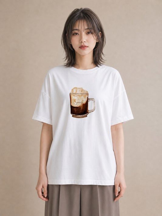 Tシャツ レディース エスプレッソ 食べ物 フード イラスト ガーリー 女性 旅行用 白T