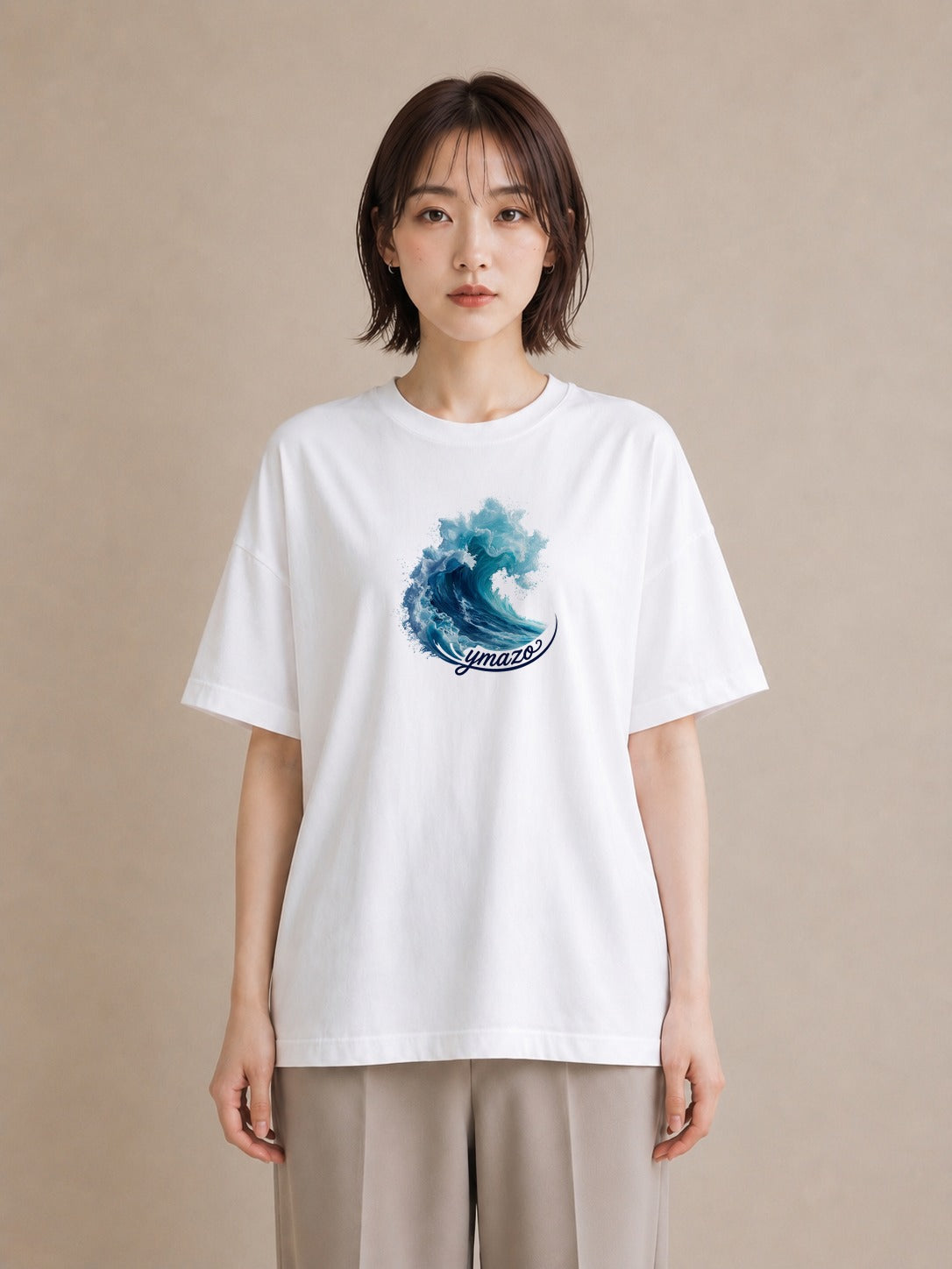 プリントTシャツ レディース 波 星空 宇宙 イラスト ボタニカル 誕生日プレゼント 綿100 白T