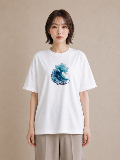 プリントTシャツ レディース 波 星空 宇宙 イラスト ボタニカル 誕生日プレゼント 綿100 白T