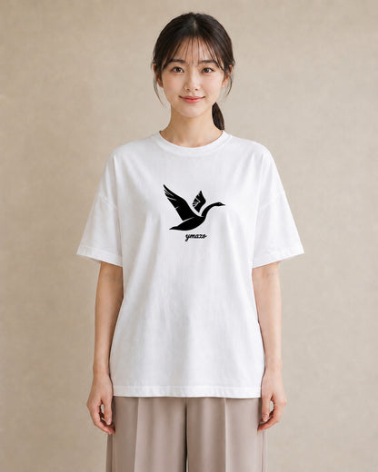 Tシャツ レディース 折り鶴 折り紙 ナチュラル アンティーク イラスト ポップ ルームウェア ギフト 白T