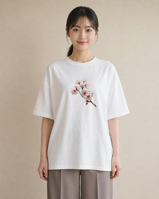 Tシャツ レディース さくら 桜 サクラ 花 花柄 イラスト ラフ レイヤード 友達ギフト 白T