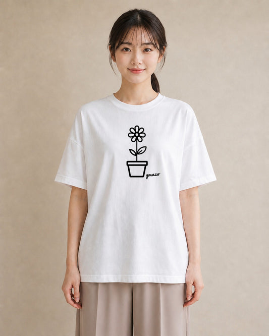 半袖Tシャツ レディース 観葉植物 ボタニカル 植物 イラスト 旅行コーデ お出かけ 普段着 白T
