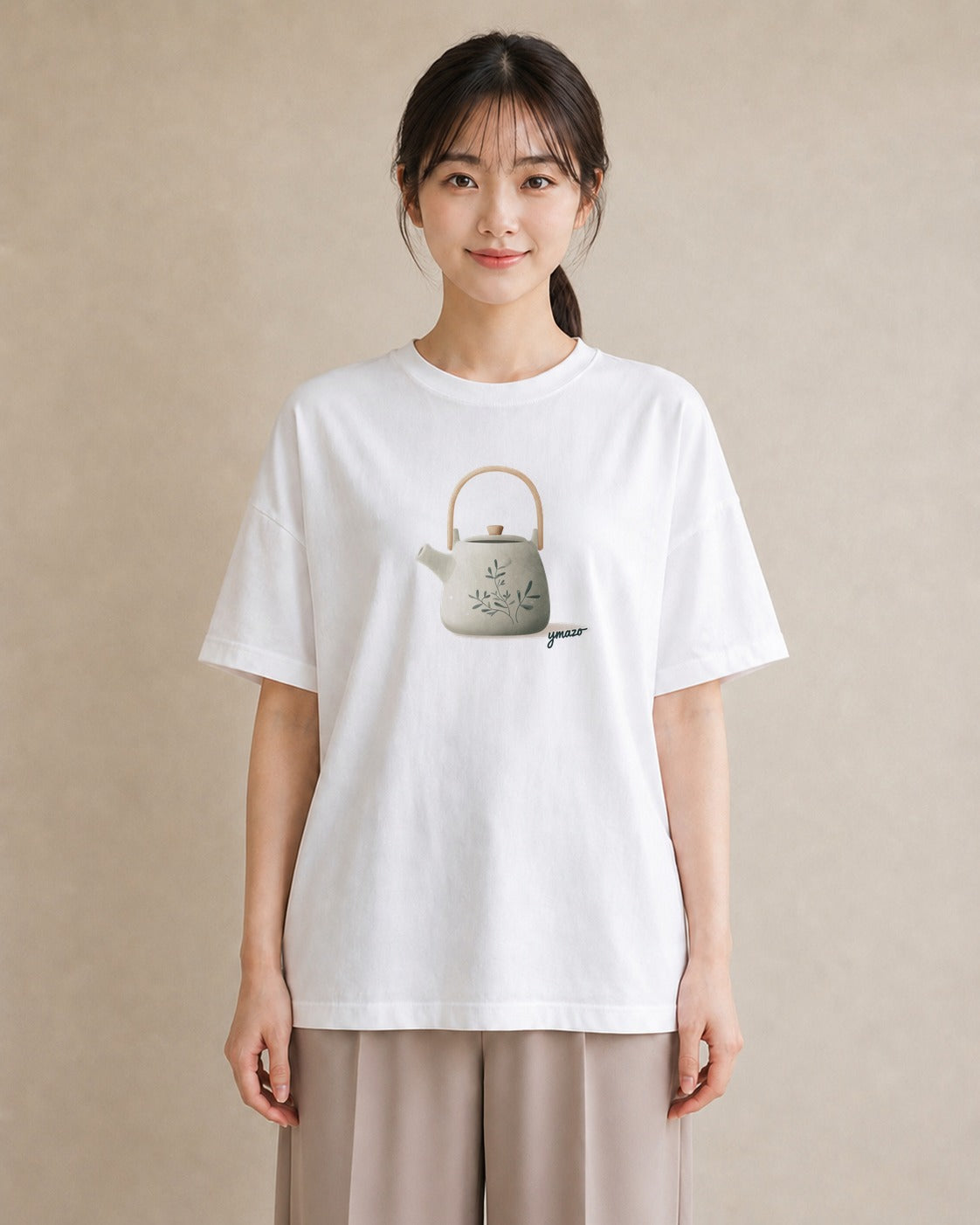 デザインTシャツ レディース ハーブティー 食べ物 フード イラスト 韓国風 春コーデ 姉妹 白T