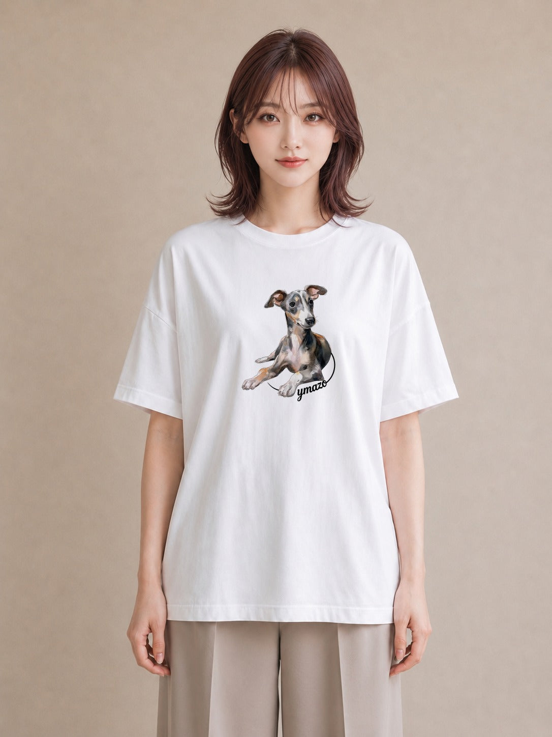 半袖Tシャツ レディース 愛犬 犬 いぬ イラスト ニュアンス 女性向けギフト 散歩 白T