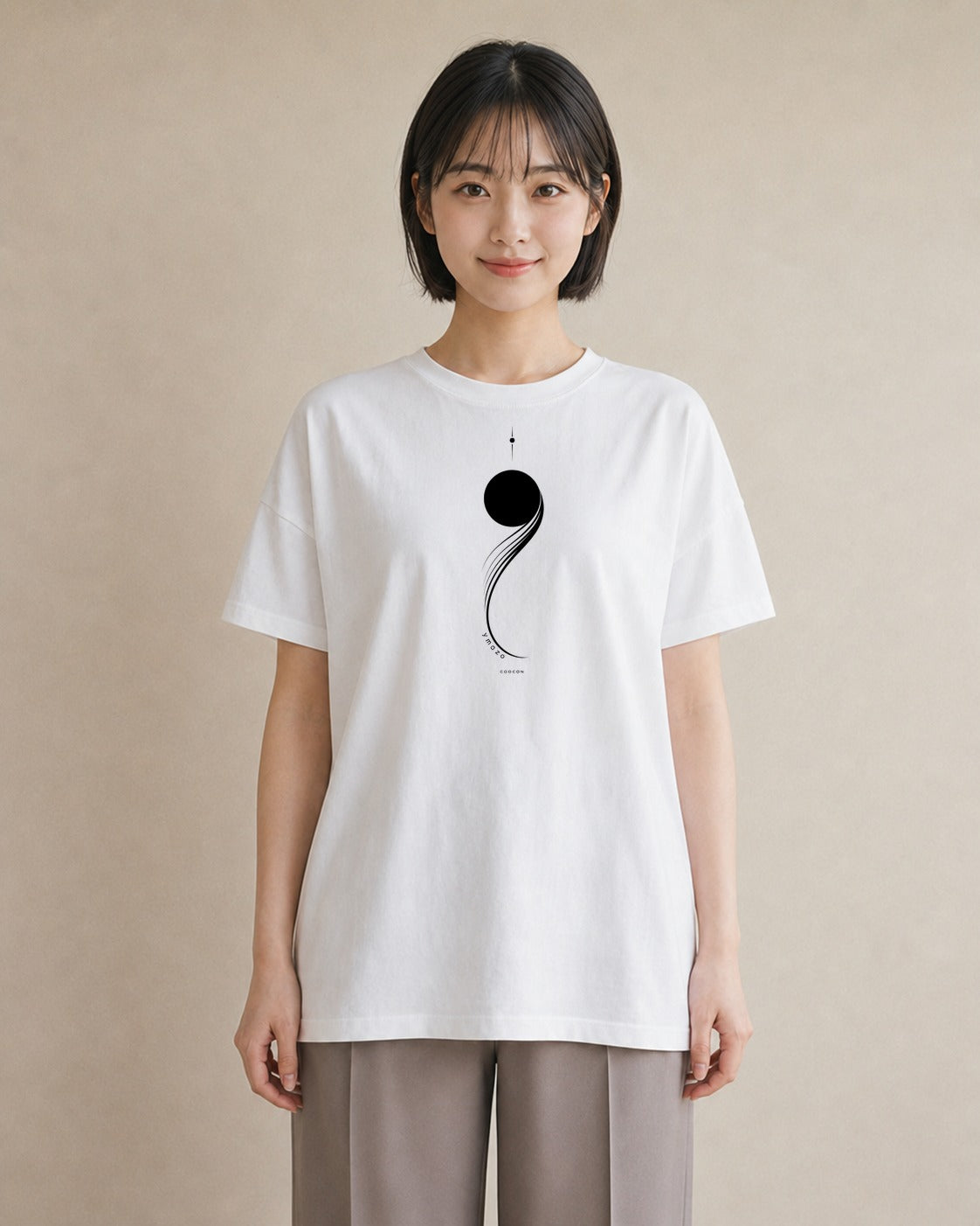 デザインTシャツ レディース 幾何学 ミニマル ジオメトリック イラスト ユニーク 夏コーデ 通学 白T