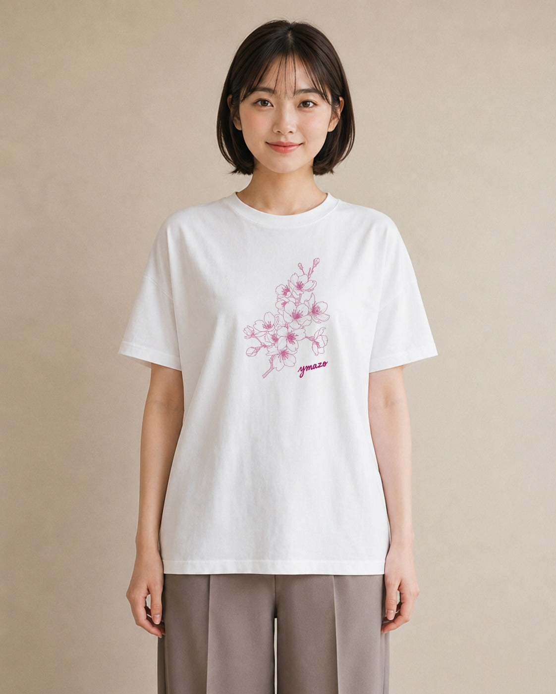 グラフィックTシャツ レディース さくら 桜 桜の枝 イラスト 可愛い ホワイトデー 春服 白T