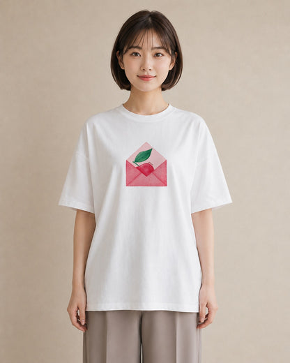 Tシャツ レディース 封蝋 手紙 アンティーク ナチュラル イラスト お洒落 カフェ巡り 女子会 白T