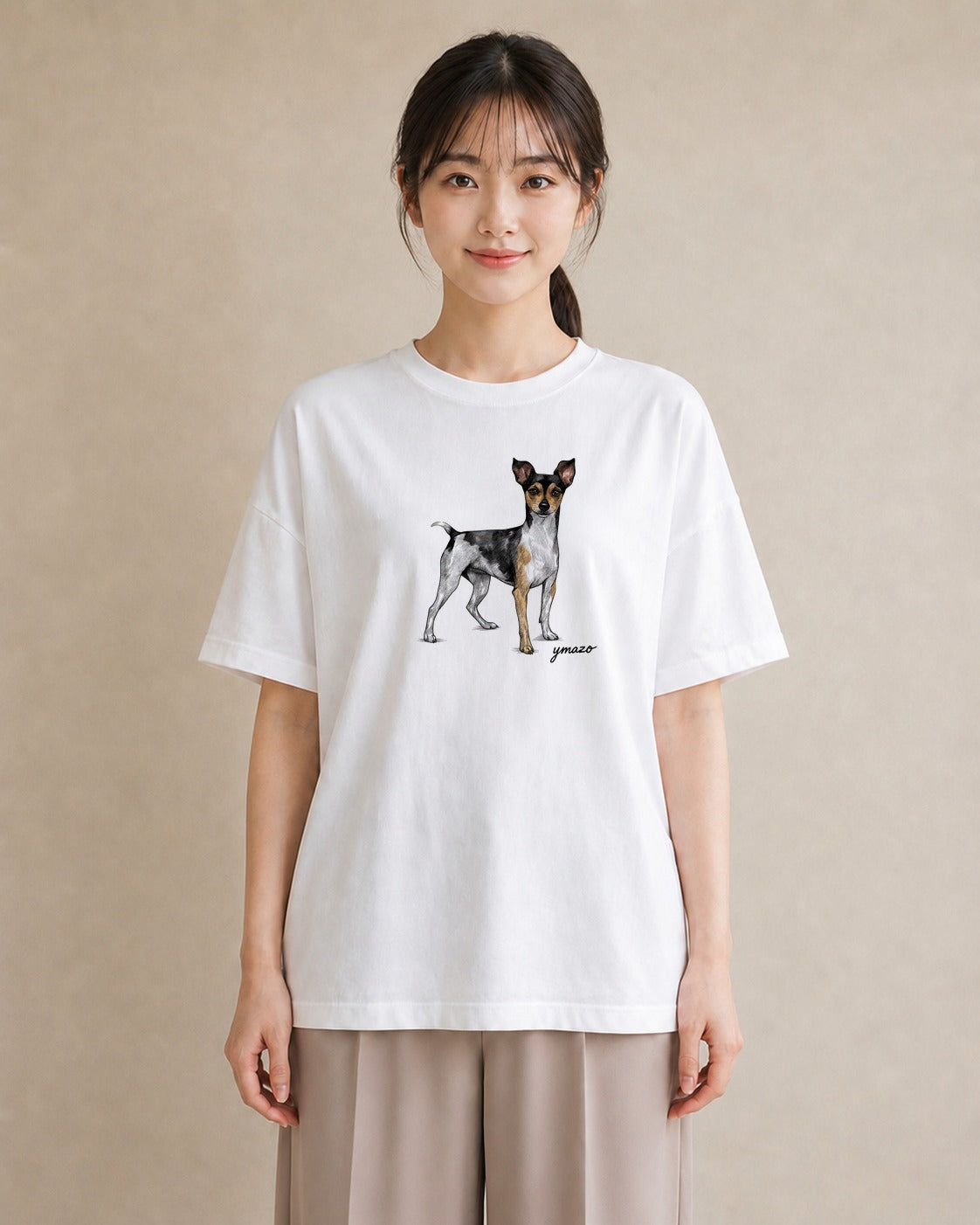 Tシャツ レディース ジャックラッセルテリア 犬 いぬ イラスト 個性的 公園 ママ 白T
