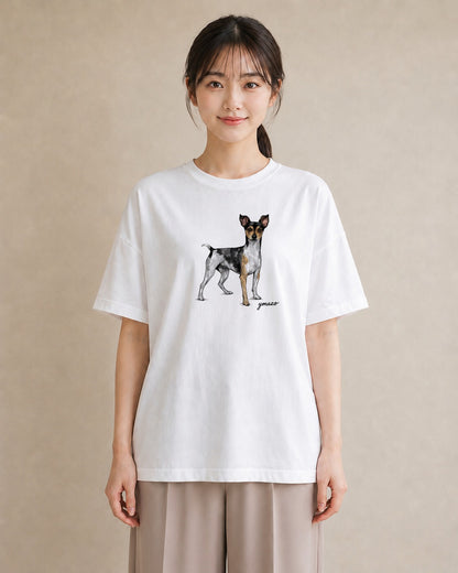 Tシャツ レディース ジャックラッセルテリア 犬 いぬ イラスト 個性的 公園 ママ 白T