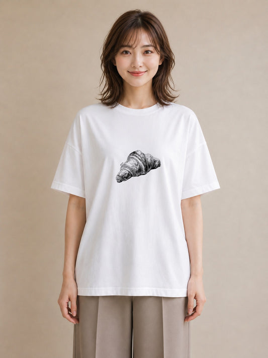 半袖Tシャツ レディース パン ベーカリー イラスト 可愛い 敬老の日 ホワイトデー 白T