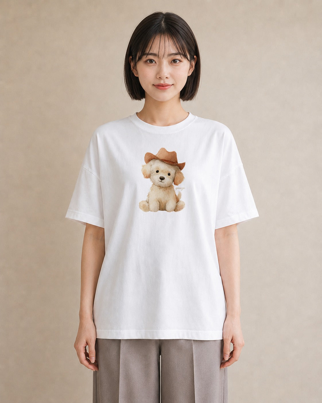 グラフィックTシャツ レディース わんちゃん 犬 いぬ イラスト 休日コーデ 誕生日プレゼント 綿100 白T