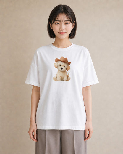 グラフィックTシャツ レディース わんちゃん 犬 いぬ イラスト 休日コーデ 誕生日プレゼント 綿100 白T