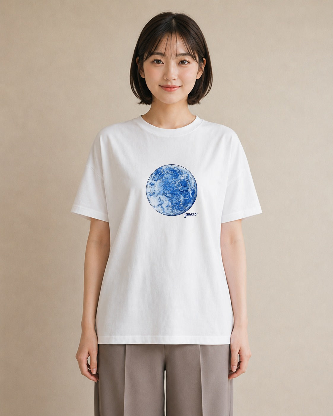 プリントTシャツ レディース 月 星空 宇宙 イラスト 旅行コーデ 姉妹 送別ギフト 白T