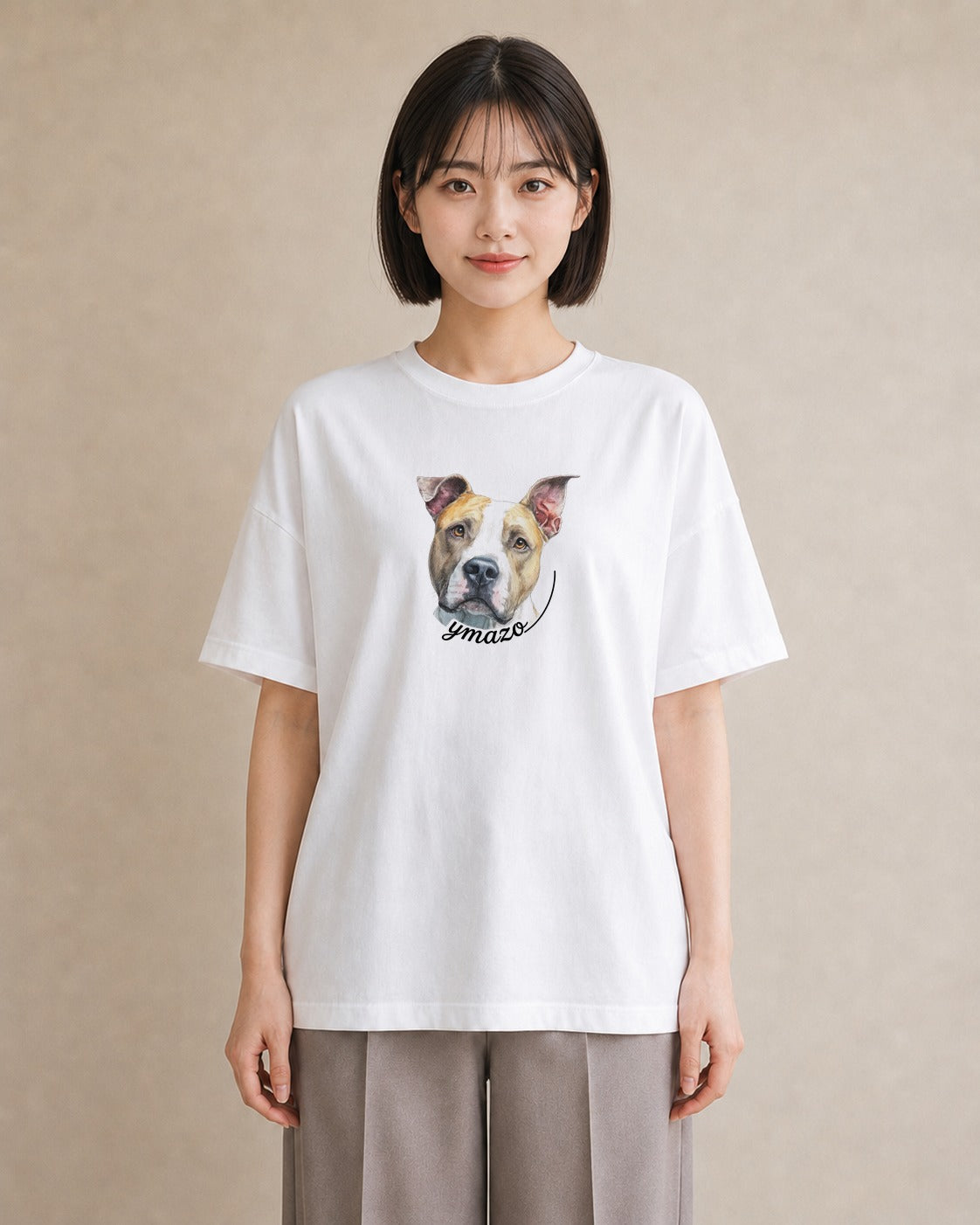 デザインTシャツ レディース 愛犬 犬 いぬ イラスト お洒落 女子会 お揃い 白T