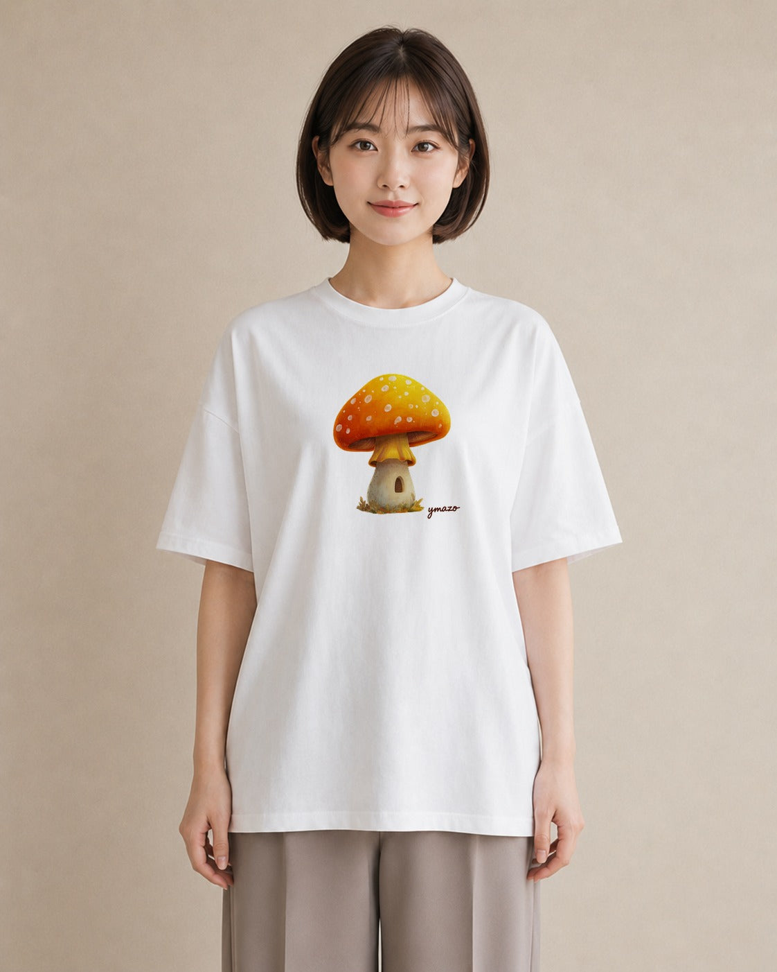 プリントTシャツ レディース きのこ 植物 ボタニカル イラスト クリスマス 旅行 白T
