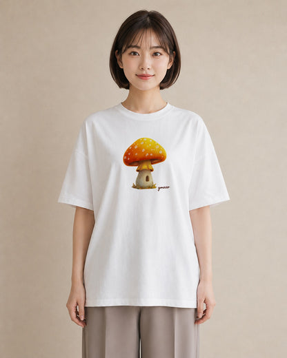 プリントTシャツ レディース きのこ 植物 ボタニカル イラスト クリスマス 旅行 白T