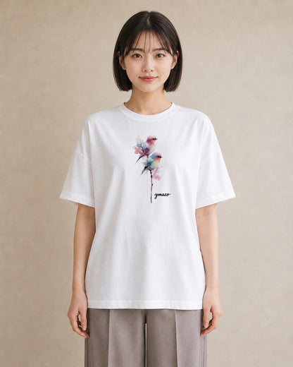 デザインTシャツ レディース コザクラインコ ペット 動物 イラスト 母娘コーデ 自分用 白T