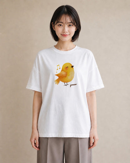 半袖Tシャツ レディース ひよこ 動物 アニマル イラスト 淡色 敬老の日 ホワイトデー 白T
